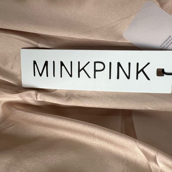 MinkPink Faux Fur Anya Jacket Coat L Tan Fuzzy Plush Cozy Mobwife Party Retro - Picture 14 of 16